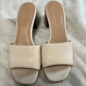Coach White Mules